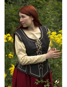 Ropa medieval para mujer, chaleco corto Vintage para mujer, ropa  moldeadora, Tops Fridja nalpqowj31042