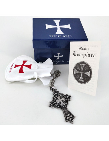 Seis Itaca Enfermedad Colgante Cruz Templaria con cadena ⚔️ Tienda Medieval