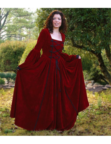 Aske kasket Konkurrencedygtige Scarlett Renaissance Kjole ⚔️ Tienda Medieval Størrelse L