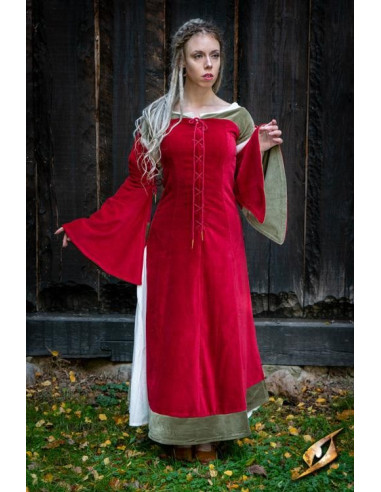 donor Kneden Ophef Middeleeuwse jurk Reina Isobel, rode kleur ⚔️ Tienda Medieval Maat m