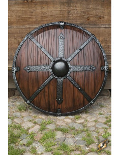 Escudo Vikingo circular plateado de 60 cm