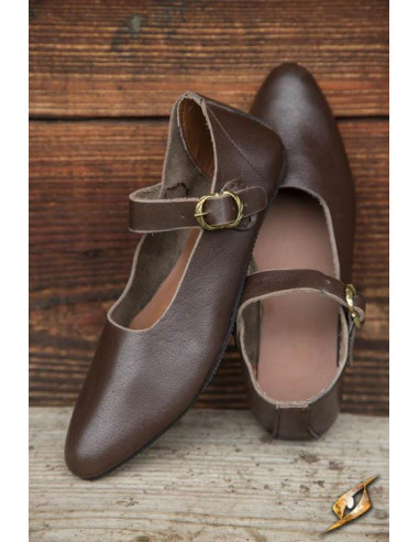 breng de actie platform ik wil Bruine Astrid middeleeuwse schoenen voor dames ⚔️ Tienda Medieval Maat 36