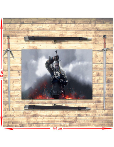Das Witcher Wild Hunt III-Banner- und Schwertpaket