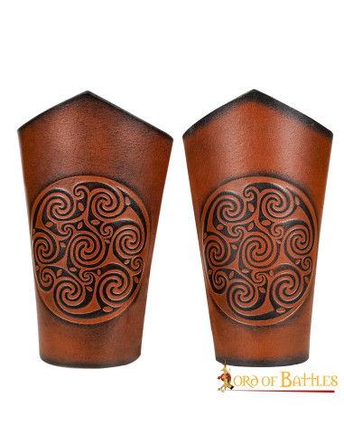 Armbänder aus echtem Leder mit geprägtem keltischem Spiraldesign