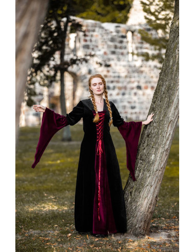 prioriteit Klagen Onderscheiden Gotische jurk model Circe, zwart-rood tweekleurig ⚔️ Tienda Medieval Maat L