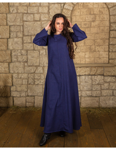 Túnica medieval azul modelo Alina, en algodón ⚔️ Tienda-Medieval