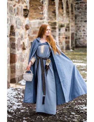 Capa medieval corta de dama modelo Marie, color gris ⚔️ Tienda