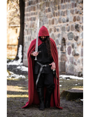 altijd Cornwall moeilijk Lange rode middeleeuwse cape, model Gunnar ⚔️ Tienda Medieval