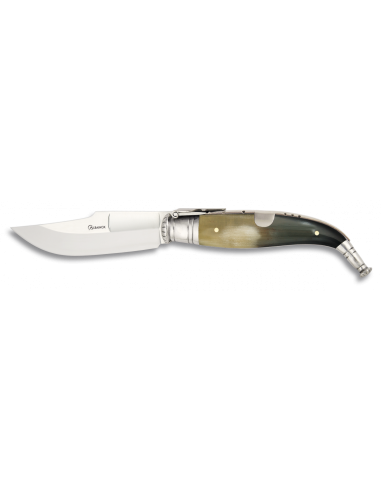 Messer mit Bullhorngriff, Klinge 10 cm.