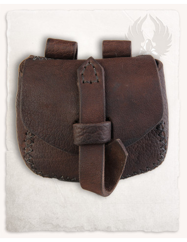 Luis middeleeuwse tas, heuptasje in bruin (15x18 cm.)