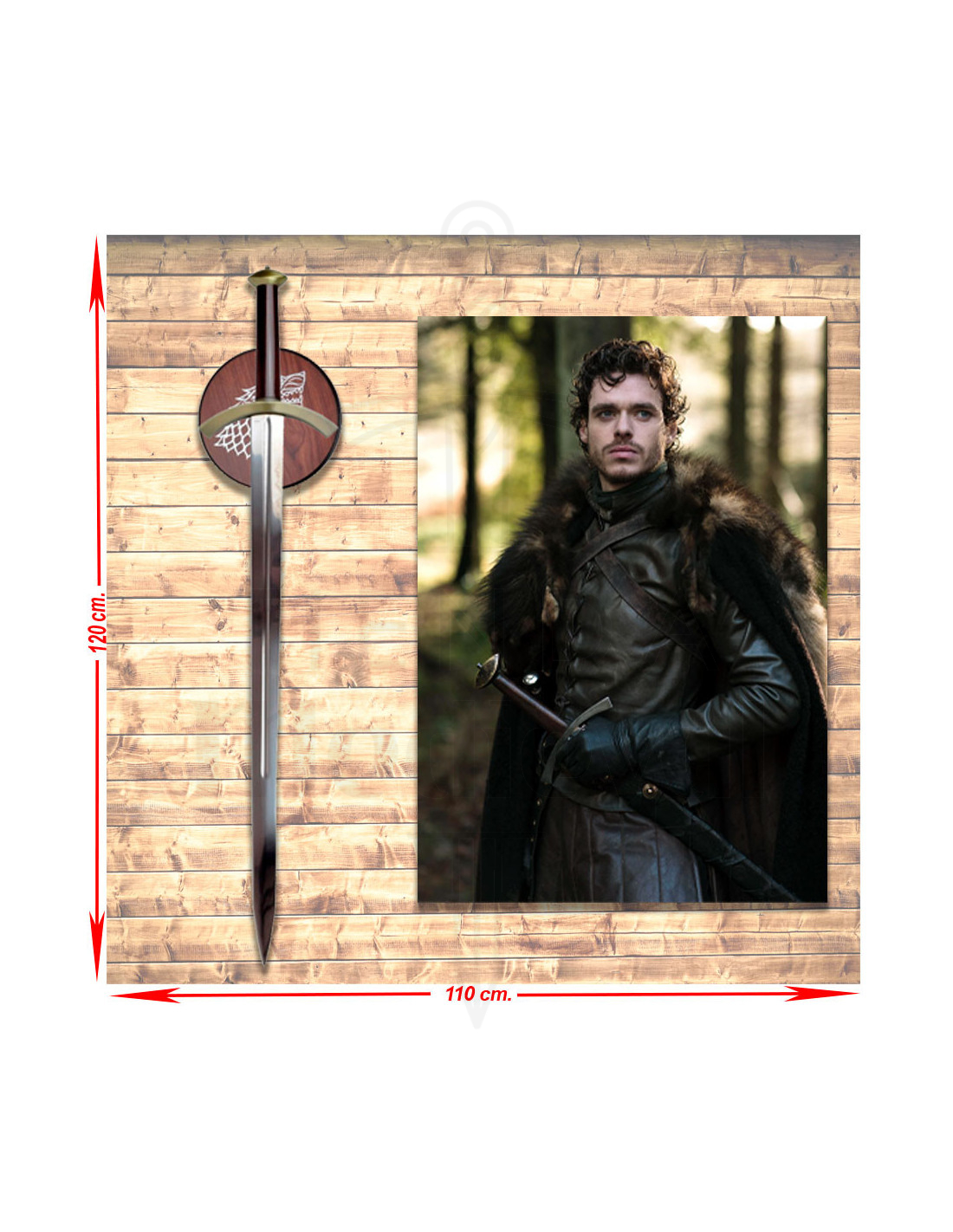 Pack estandarte + Espada de Rob Stark, Juego de Tronos ⚔️ Tienda-Medieval