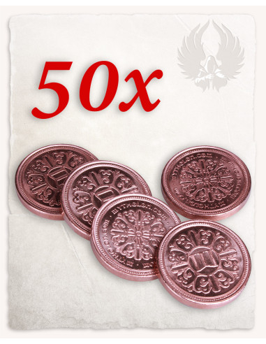 Set mit 50 Kupfermünzen für LARP