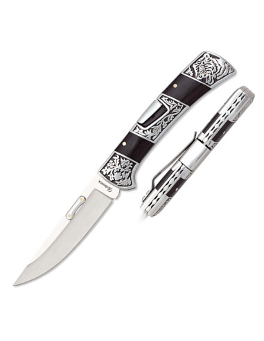 Albainox-mærket kniv dekoreret sort udholdenhed (21,8 cm.)
