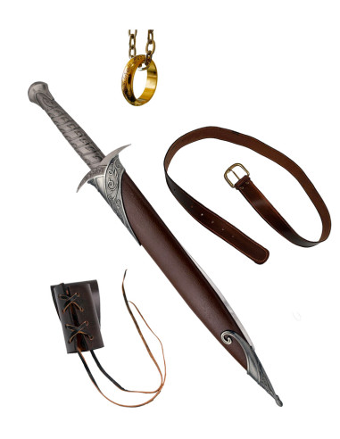 Frodo-Paket: Ring- und Schwertanhänger mit Gürtel und Baldric – Der Herr der Ringe