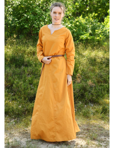 Vestido vikingo mujer modelo Milla, amarillo mostaza
