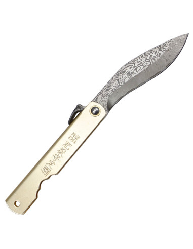 Tredje Higonokami N17-11 lommekniv, Damaskus stål (16,5 cm.)