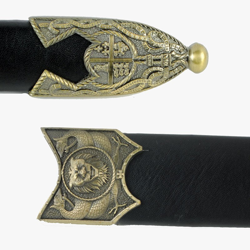 Espada decorativa de los Cruzados con grabados