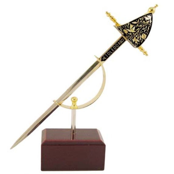 Miniatura Daga Renacimiento Damasquinada