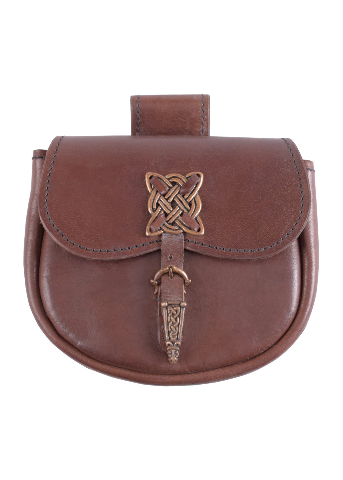 Bolso medieval celta de cuero (15 x 15 cm.)