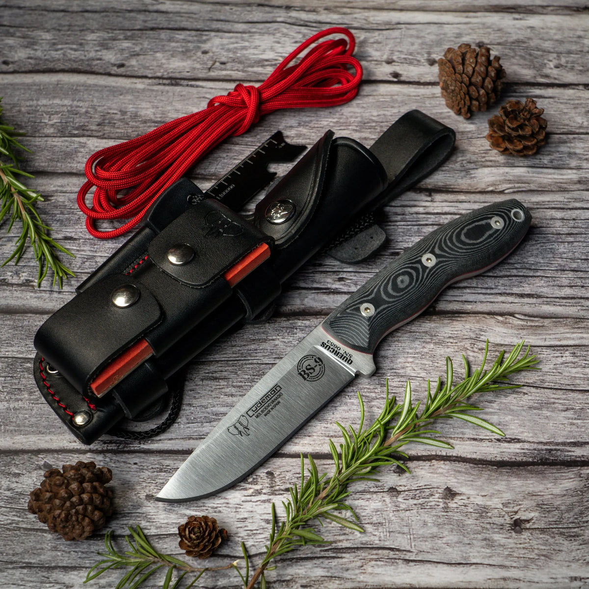 Cuchillo Cudeman BS9 Quercus negro Kit completo