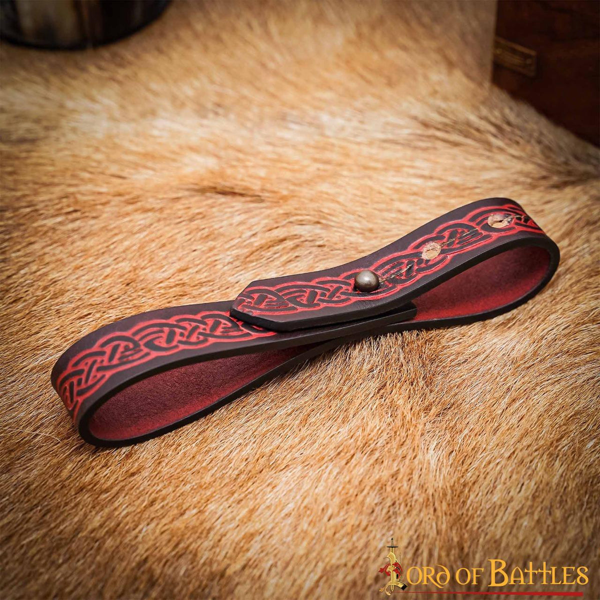 Pulsera Nudos Celtas ajustable - Granate