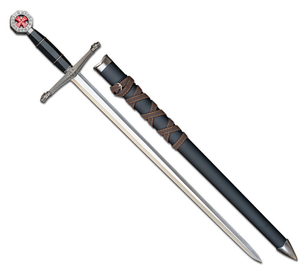 Espada decorativa con vaina modelo Cruz Templaria, negra (60 cm.)