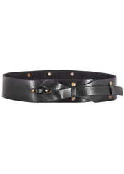 Cinturón medieval de cuero anudado, negro